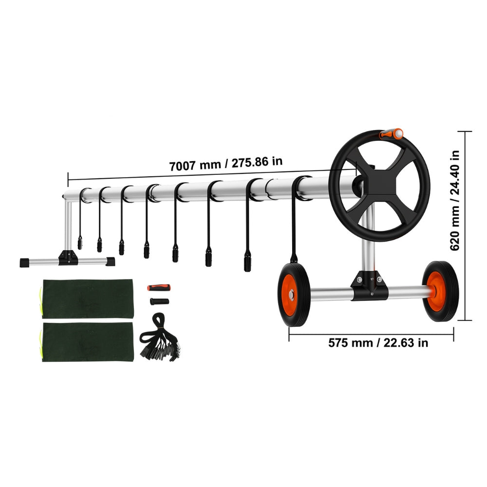 Pool Cover Reel Solar Inground Cover Aluminum Reel Set with Sandbags_9