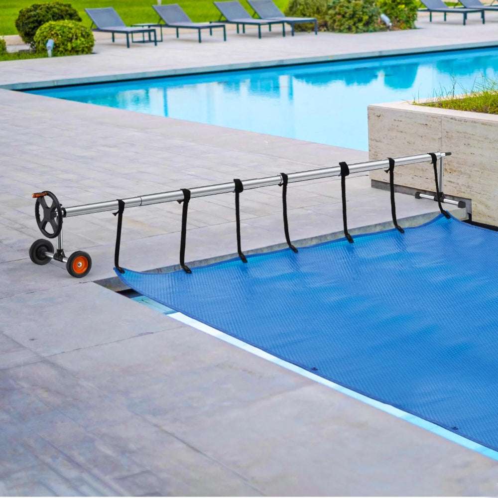 Pool Cover Reel Solar Inground Cover Aluminum Reel Set with Sandbags_3