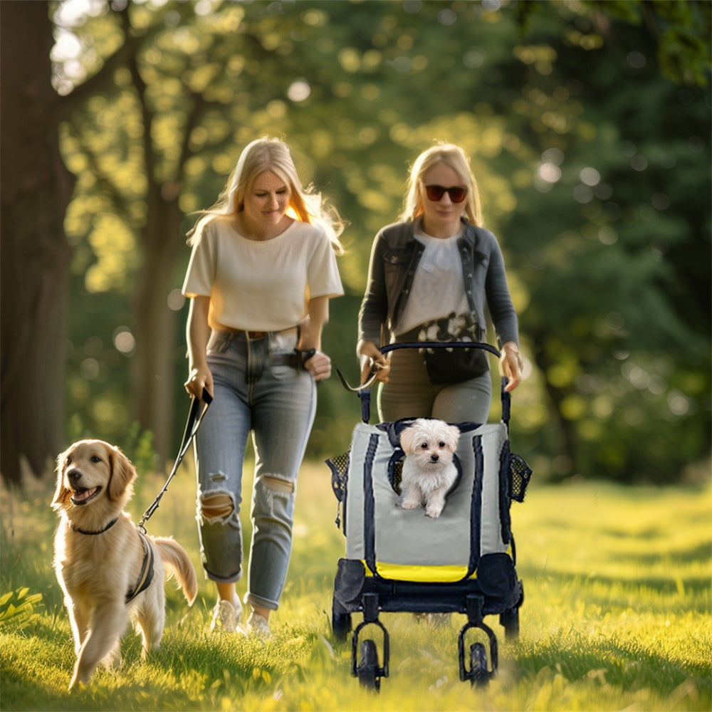 2 in 1 Portable Pet Travel Stroller Pushchair Car Seat Travel Carrier_1