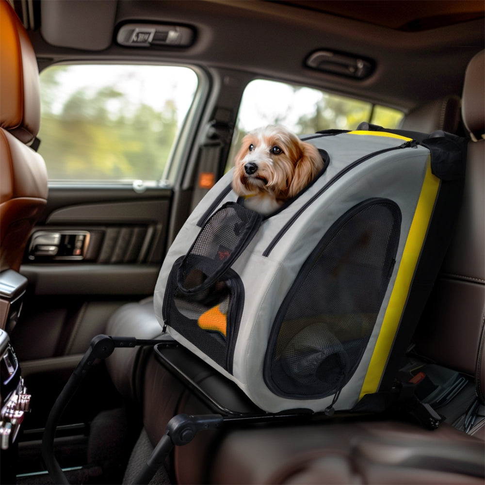 2 in 1 Portable Pet Travel Stroller Pushchair Car Seat Travel Carrier_4