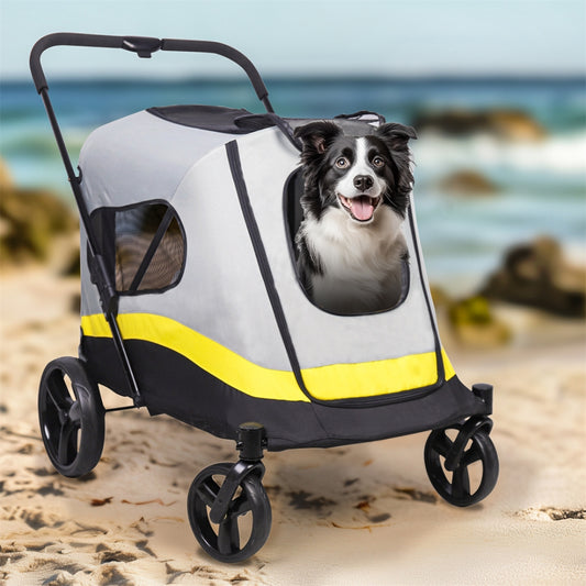 Portable Foldable Dog Stroller with 4 Heavy Universal Wheels Pet Travel Stroller_0