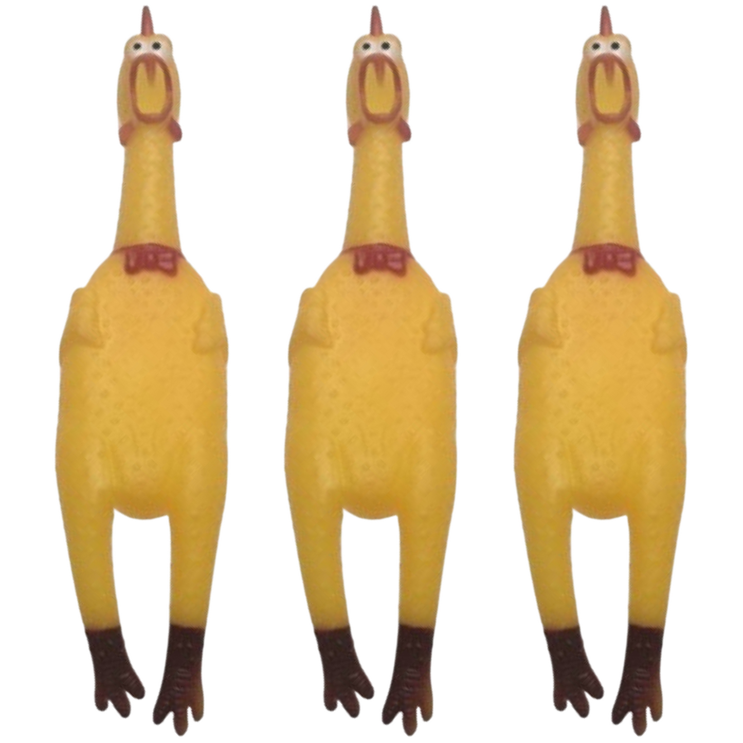3x SHRILLING CHICKEN Dog Chew Screaming Toy Squeeze Sound Funny Rubber Pet BULK - SEKSI