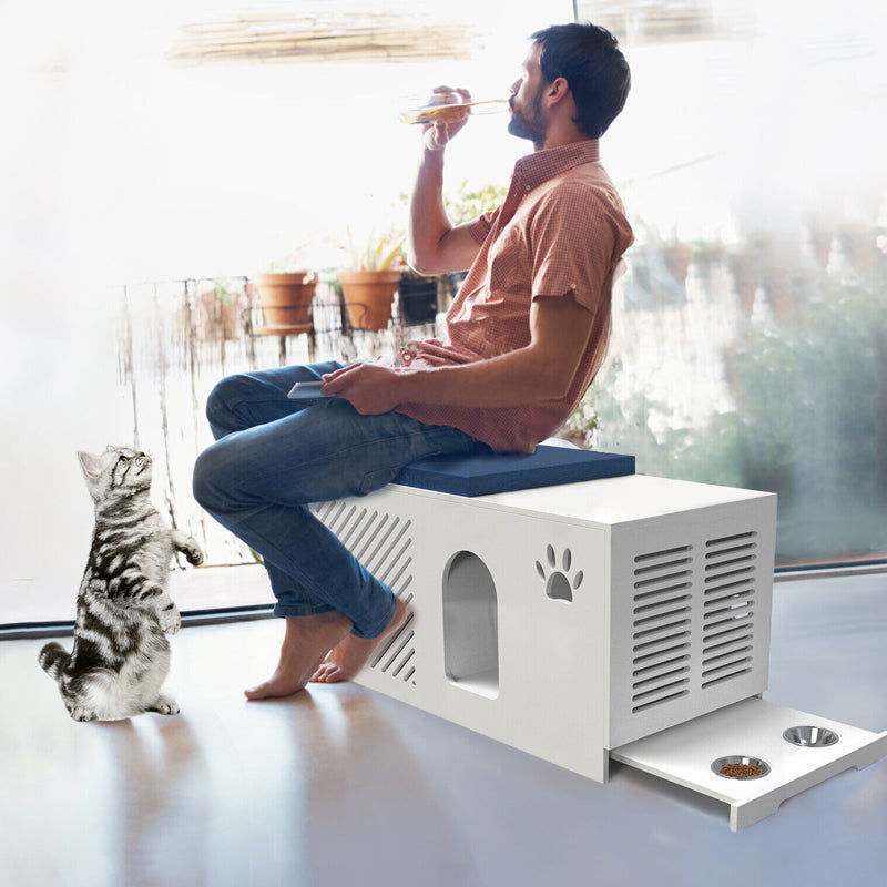 Cat Litterbox Enclosure Modern Designed Hidden Pet Litter Washroom - SEKSI
