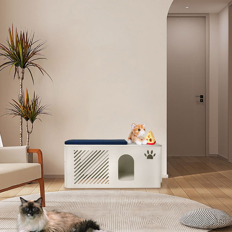 Cat Litterbox Enclosure Modern Designed Hidden Pet Litter Washroom - SEKSI
