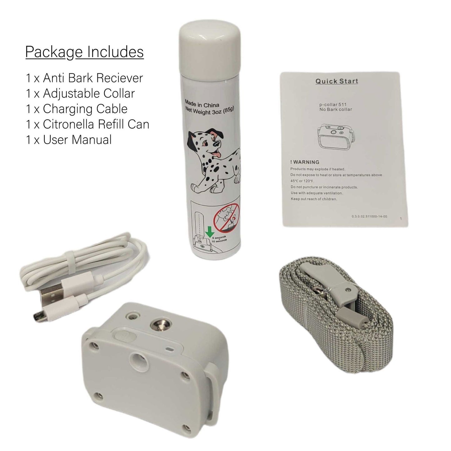 Dog Bark Collar - Automatic Citronella Rechargeable Mist Spray Training - SEKSI