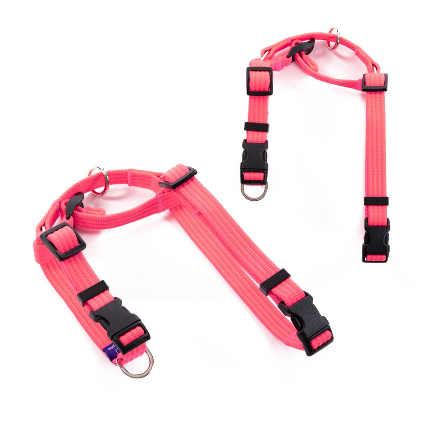 Dog Double-Lined Straps Harness Adjustable M NEON CAROL-PINK - SEKSI