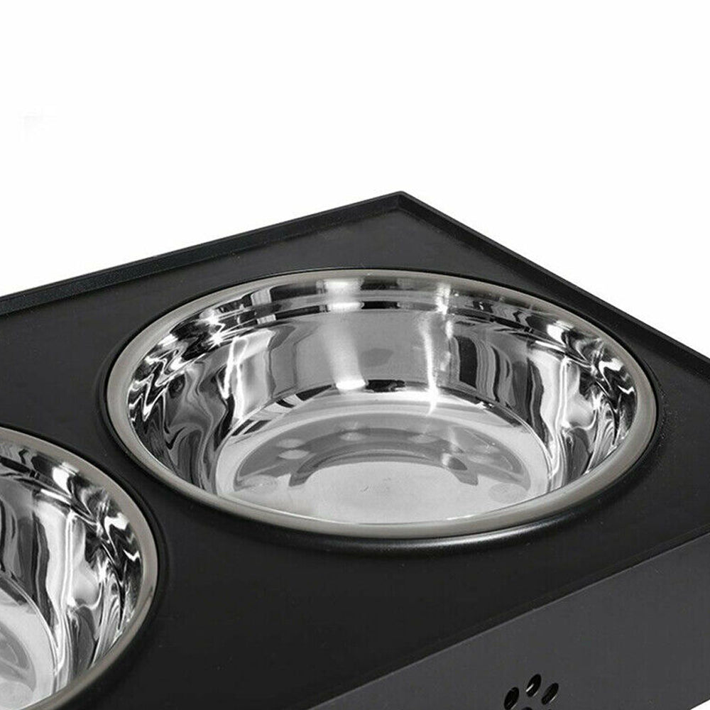 Elevated Double Bowl Dog Pet Feeder with Adjustable Height - SEKSI