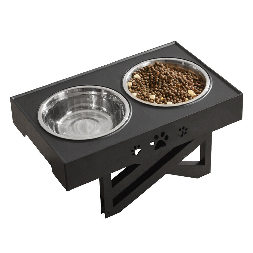 Elevated Double Bowl Dog Pet Feeder with Adjustable Height - SEKSI