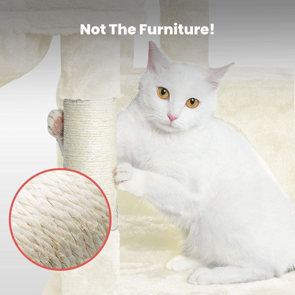Floofi 97cm Adjustable Base Plush Cat Tree Beige - SEKSI