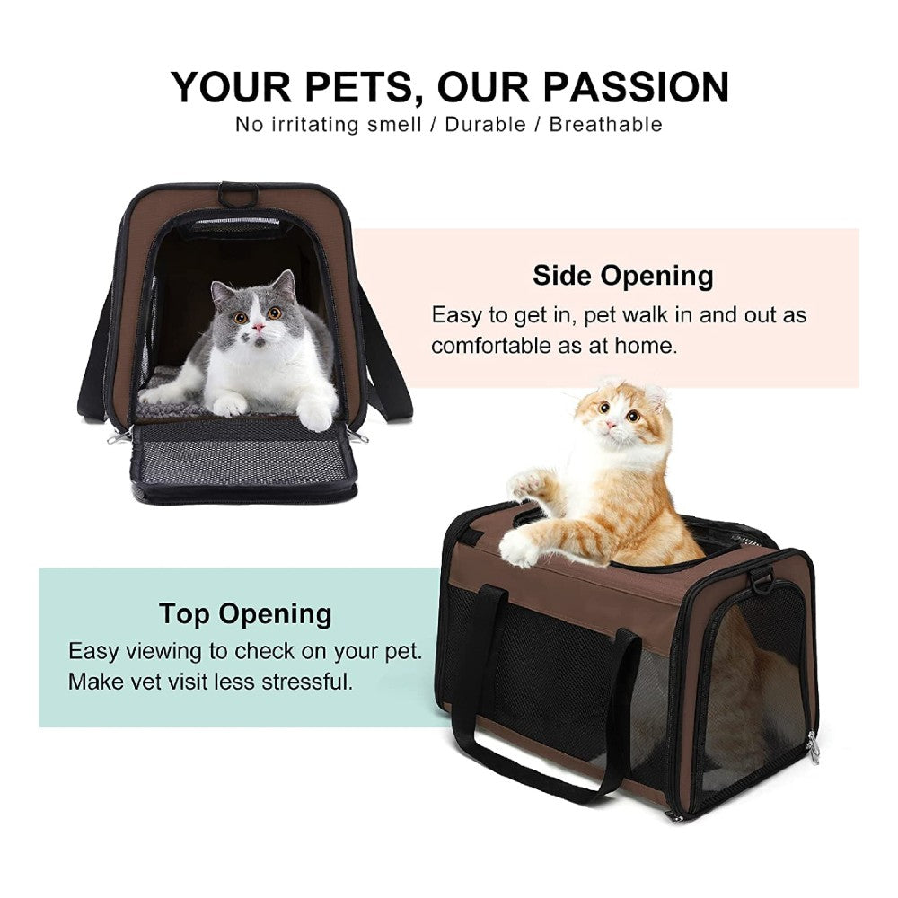 Floofi Portable Pet Carrier-M Size (Brown) - SEKSI