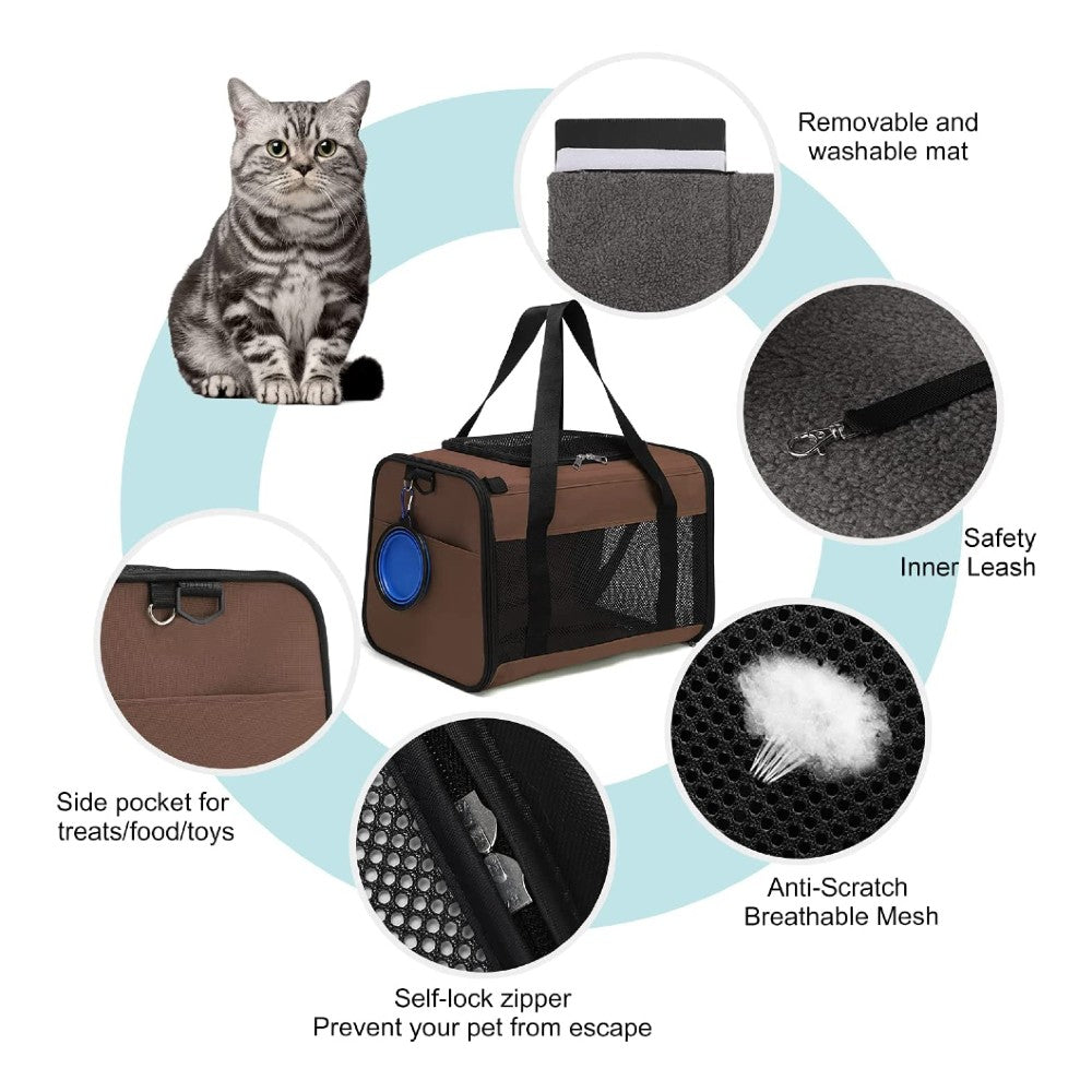 Floofi Portable Pet Carrier-M Size (Brown) - SEKSI