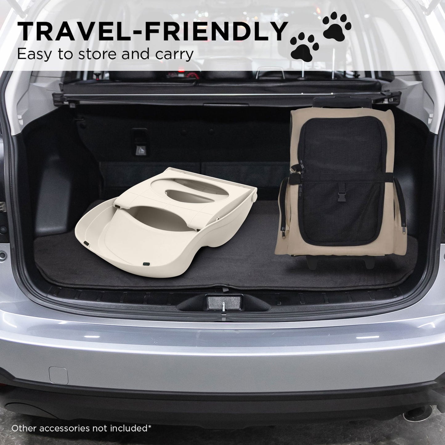 Furtastic 38cm Foldable Pet Stairs Ramp - White - SEKSI