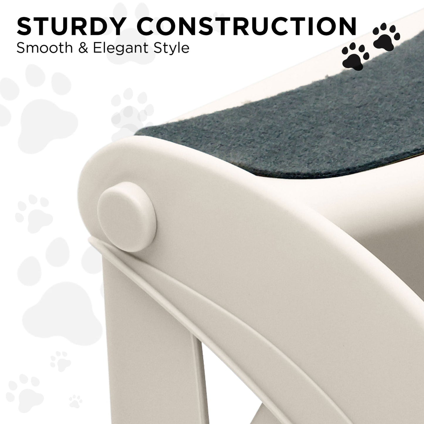Furtastic 38cm Foldable Pet Stairs Ramp - White - SEKSI