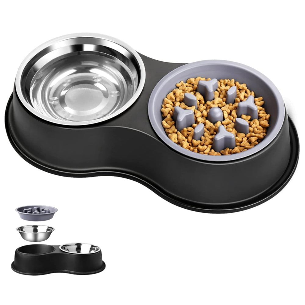 PETSWOL Dog Water And Food Bowls With Slow Feeder - SEKSI
