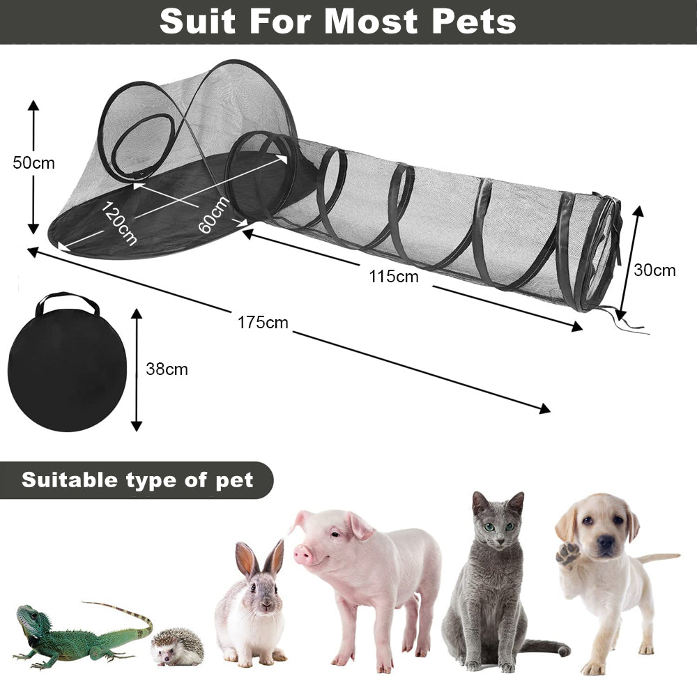 PETSWOL Portable Cat Tent With Tunnel - Spacious Outdoor Retreat For Cats And Small Pets - SEKSI