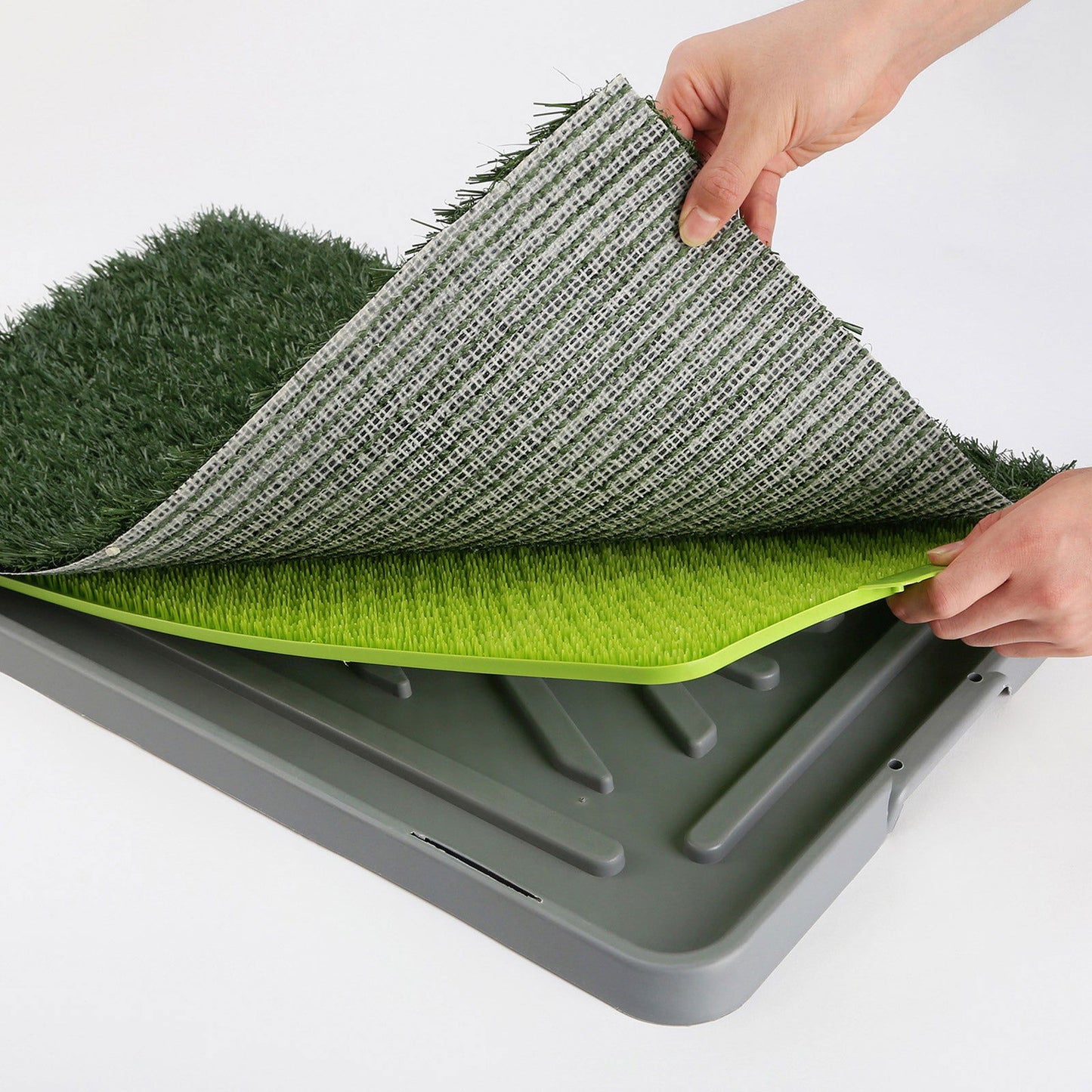 Pet Dog Potty Tray Training Toilet + 1 Grass Mat 69cm x 43cm - SEKSI