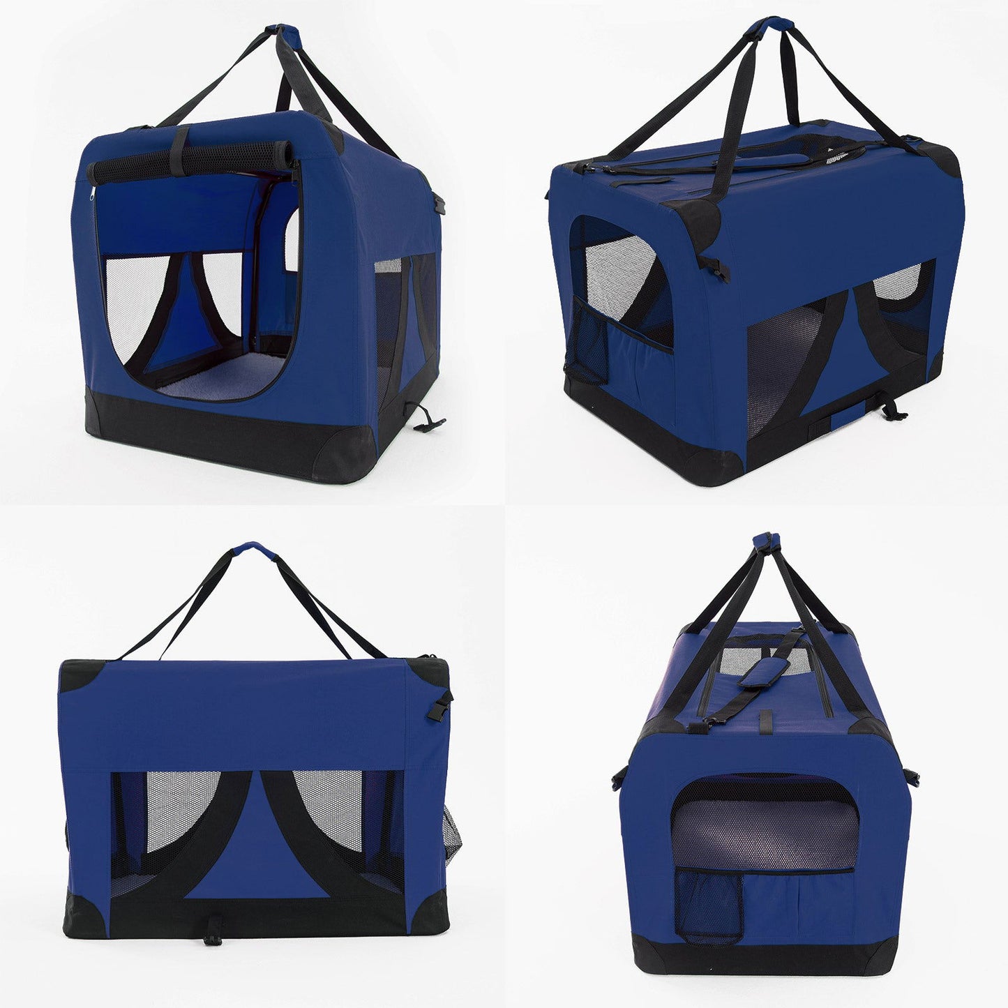 Portable Soft Dog Cage Crate Carrier L BLUE - SEKSI