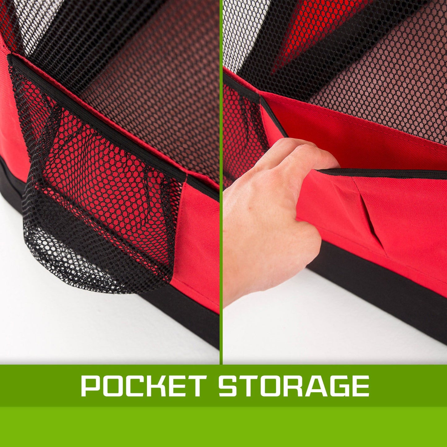 Portable Soft Dog Cage Crate Carrier L RED - SEKSI