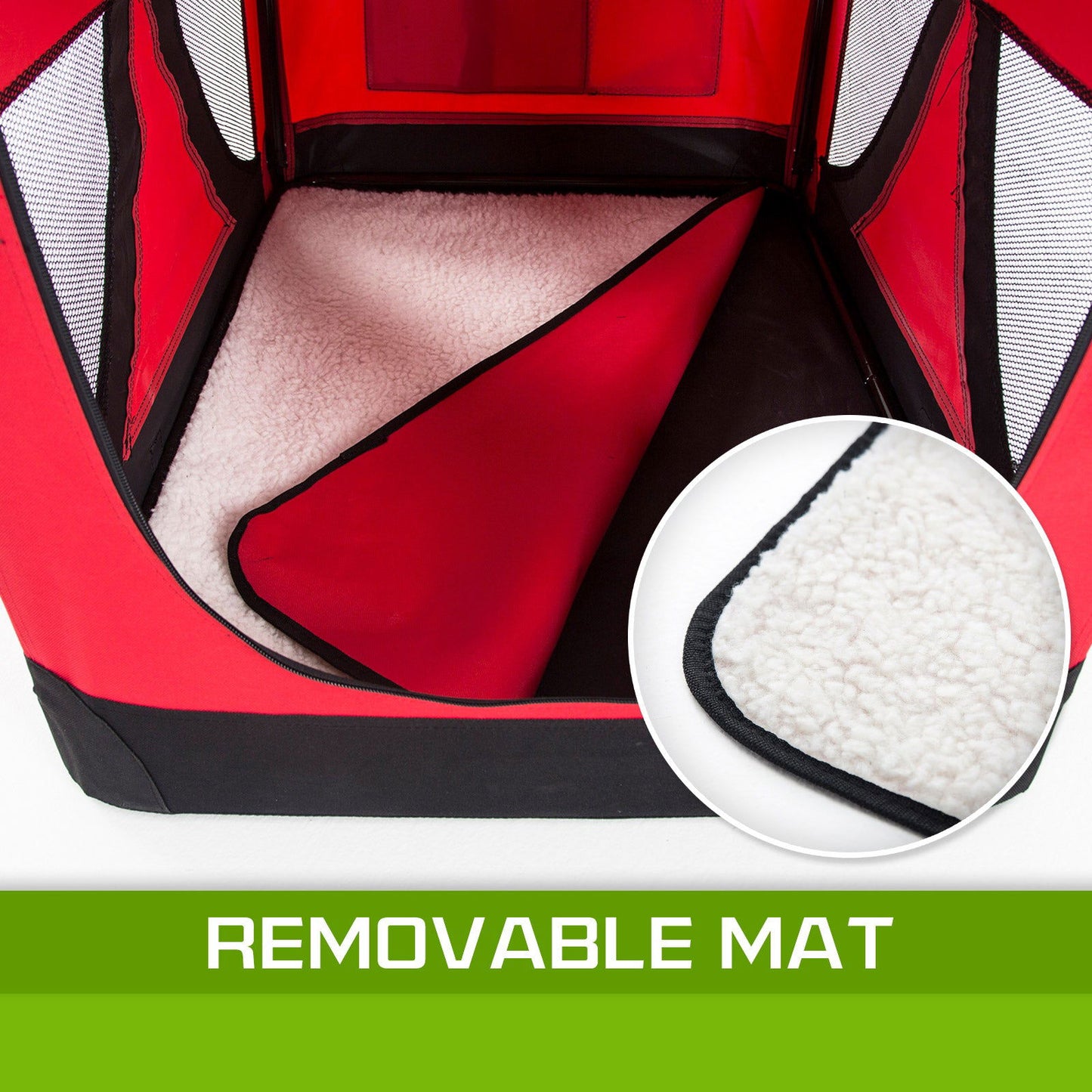 Portable Soft Dog Cage Crate Carrier L RED - SEKSI