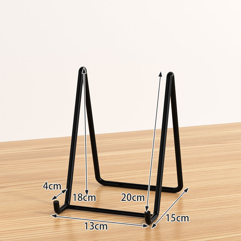 Photo Frame Stand - Set of 4 - Medal and Certificate Stand - Creative Standing Glass Photo Stand - Black