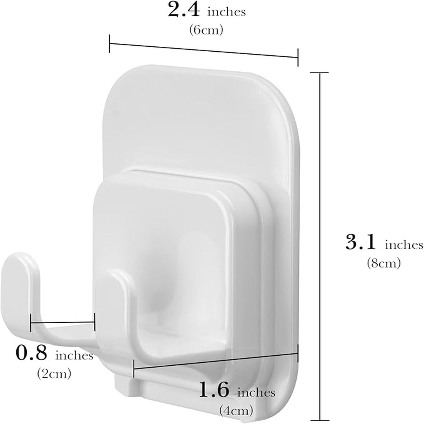 Self-Adhesive Razor Holder Hook, Shower Razor Holder Storage for Bathroom, Compatible with Most of Razor (White/1 Pcs) 2.4x3.1x1.6 2.4" x 3.1" x 1.6" White