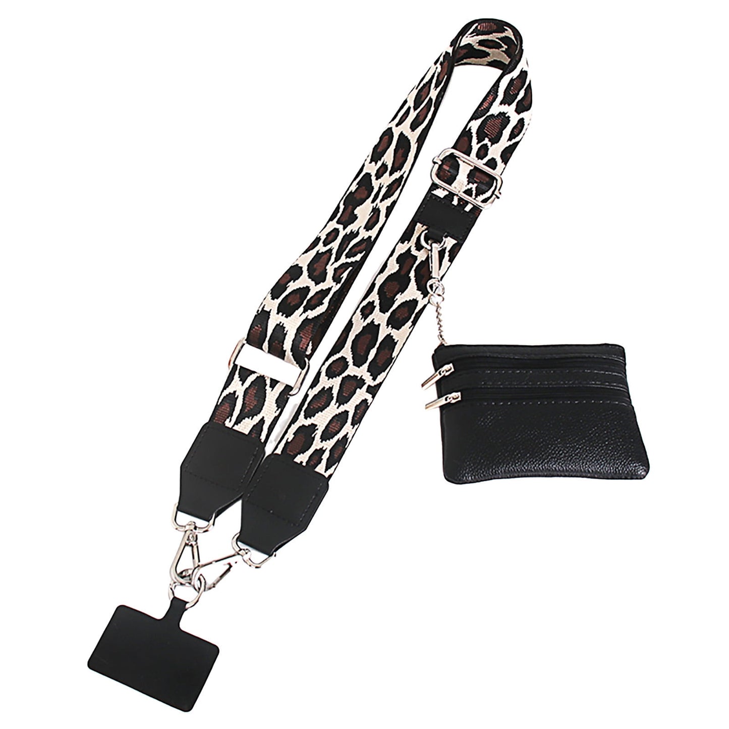 Phone Strap with Zippered Pouch, 2024 New Clip and Go Strap for Phone with Wallet Crossbody, Cross Body Phone String with Zipper Wallet Pouch, Adjustable Phone Strap Crossbody One Size D-3