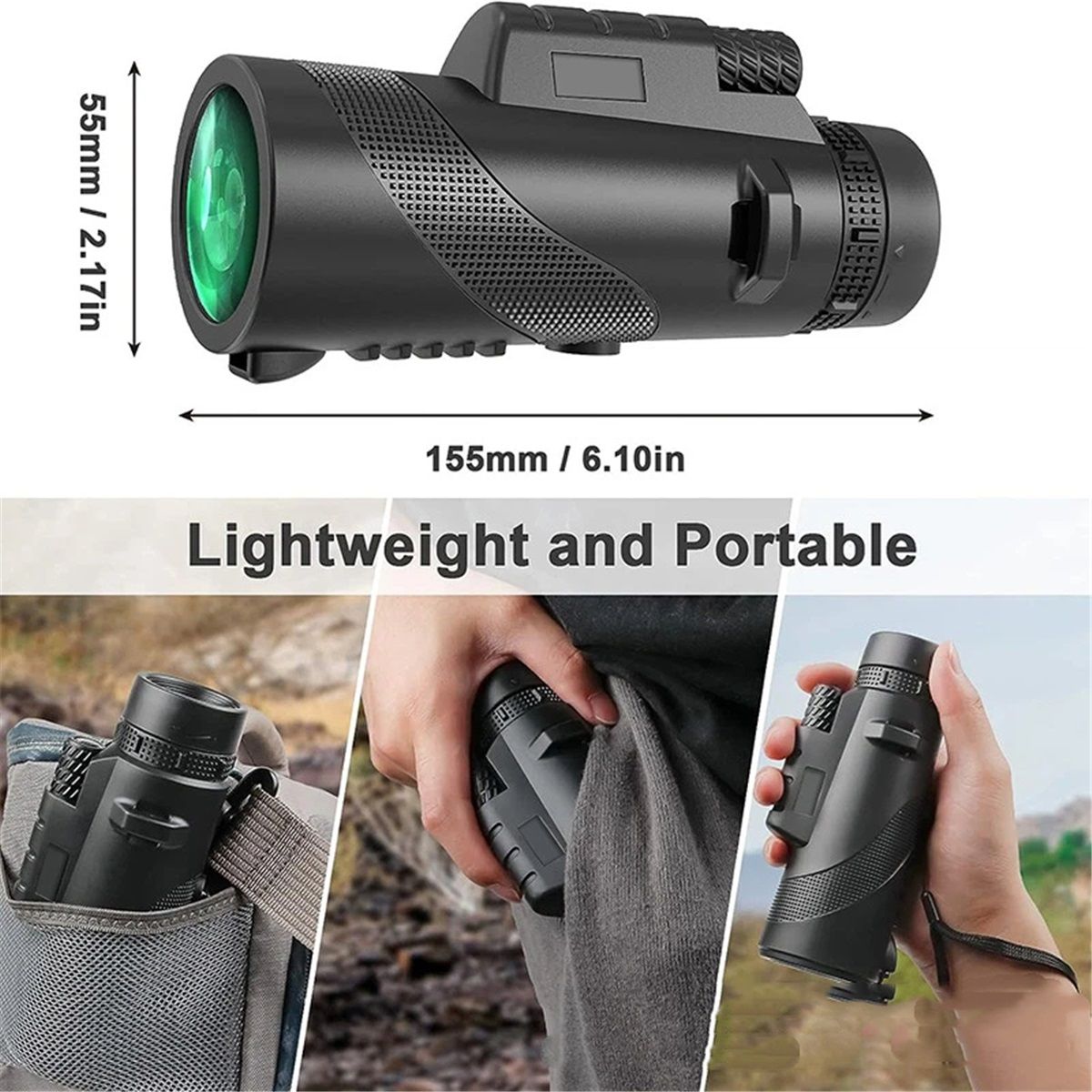 80*100 HD Monocular Telescope for Adults high Powered | Comes with Smartphone Adapter Tripod Hand Strap | Suitable for Bird Watching Sports Hiking Traveling