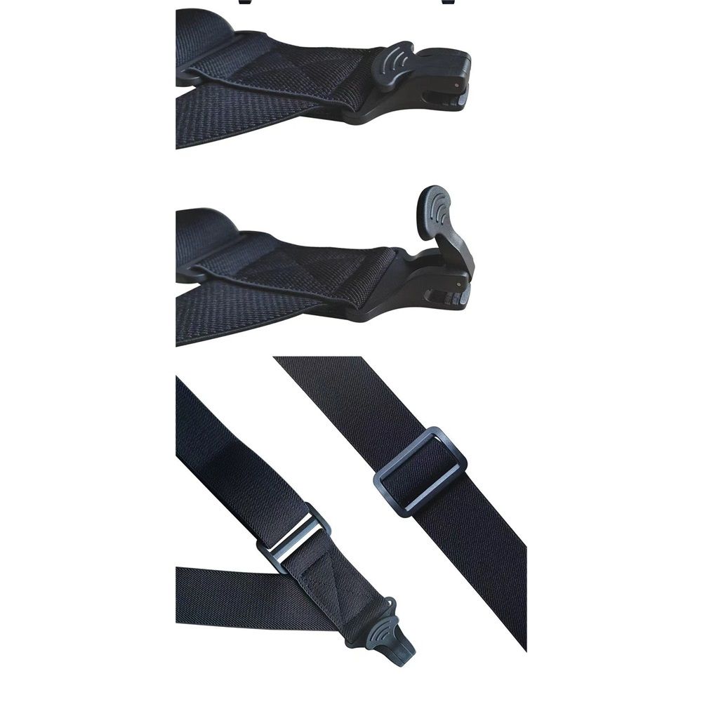 Men's Elastic Side Plastic Clip Compliant Suspenders, Wide Side Clip Adjustable Airport Friendly With Plastic Clip