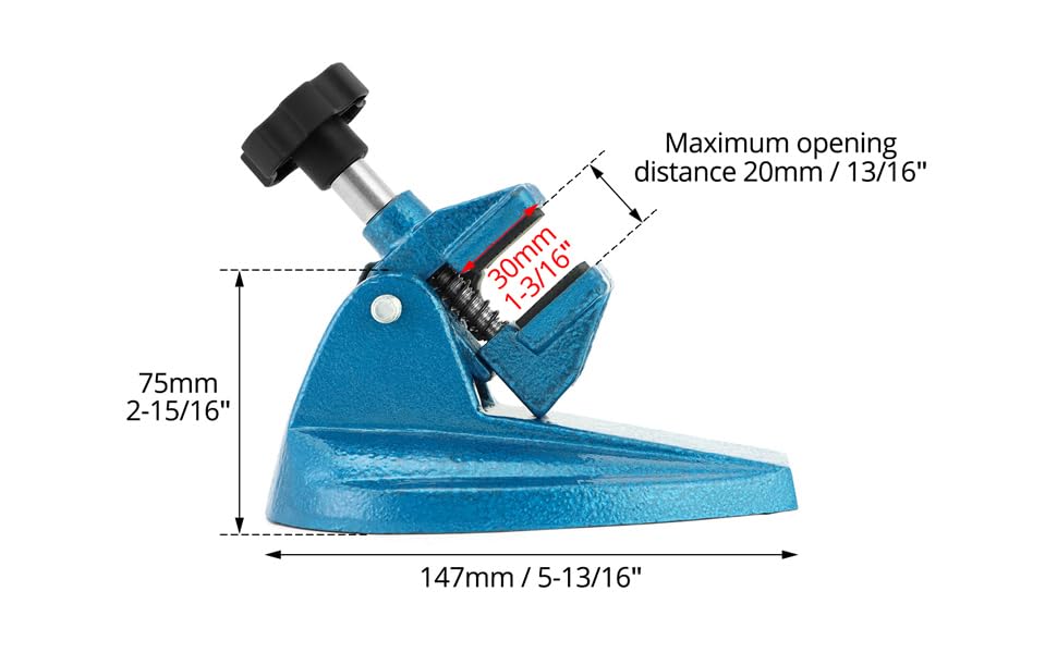Micrometer Stand with Double Non-Slip Clamping Pad, 2 Pack Painted Cast Iron Base Micrometer Stand for Micrometers Up to 4"