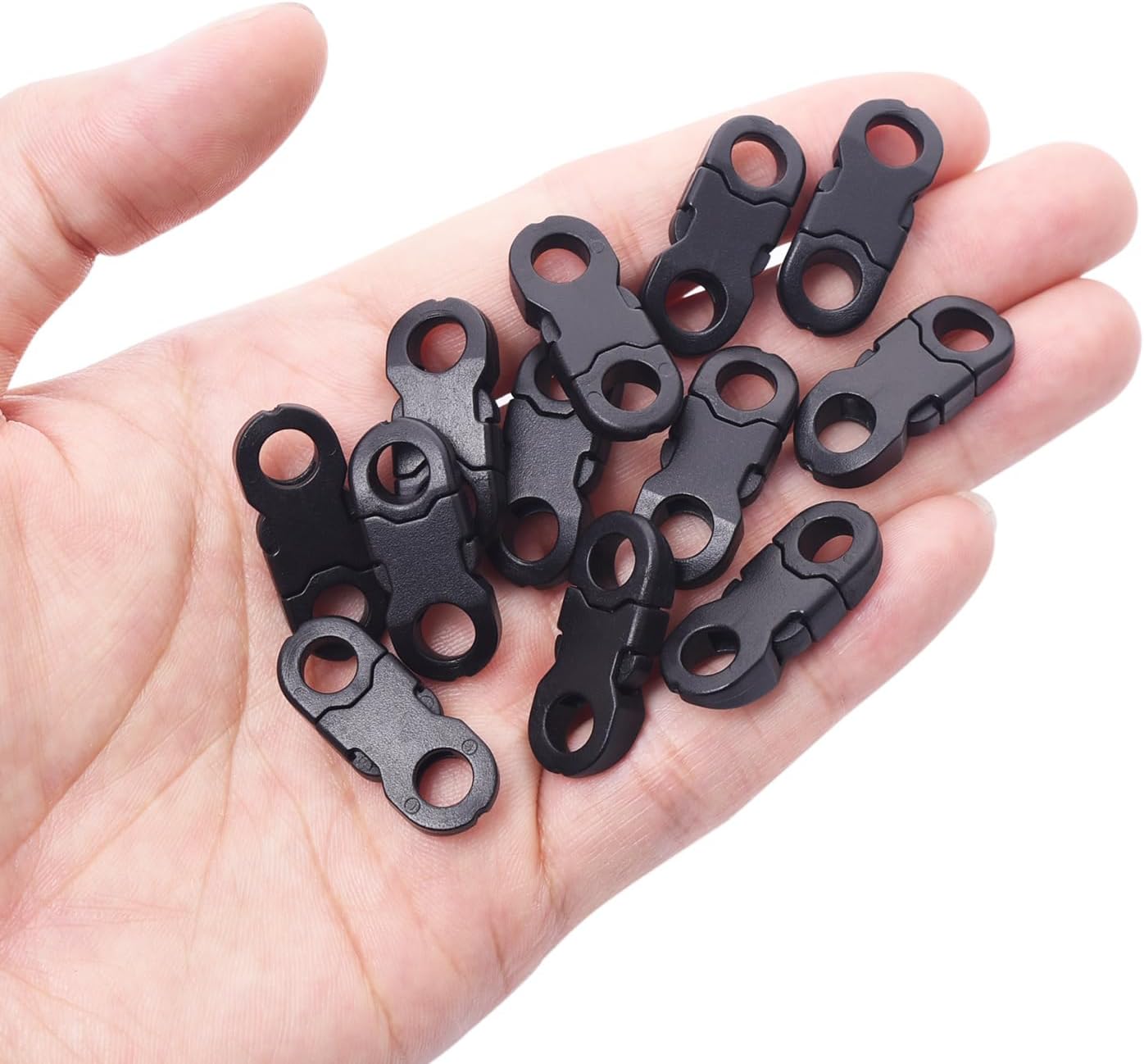 CooBigo 25 Pack Mini Breakaway Buckles, 6mm Side Release Plastic Buckle for Paracord Bracelet Clasp, Paracord Anklet, Braided Necklace, Cameras Strap Rings Accessories