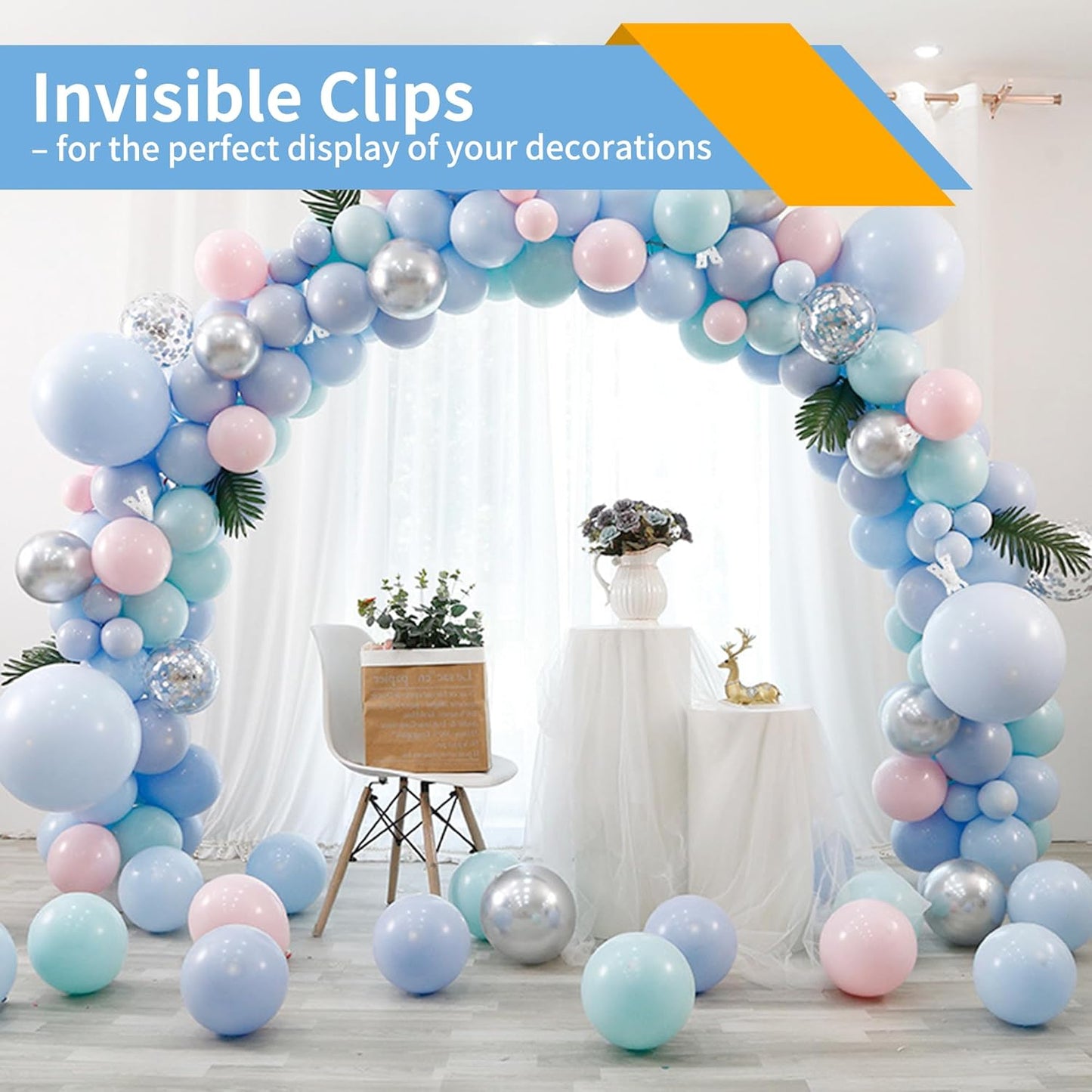 20 Pack Balloon Arch Clips for Backdrop | Plastic Transparent Spring Clamps | 3.5 Inch Heavy Duty Clip for Backdrop Stand | Birthday Wedding Decoration | Photography Studio | Crafts | Clothing
