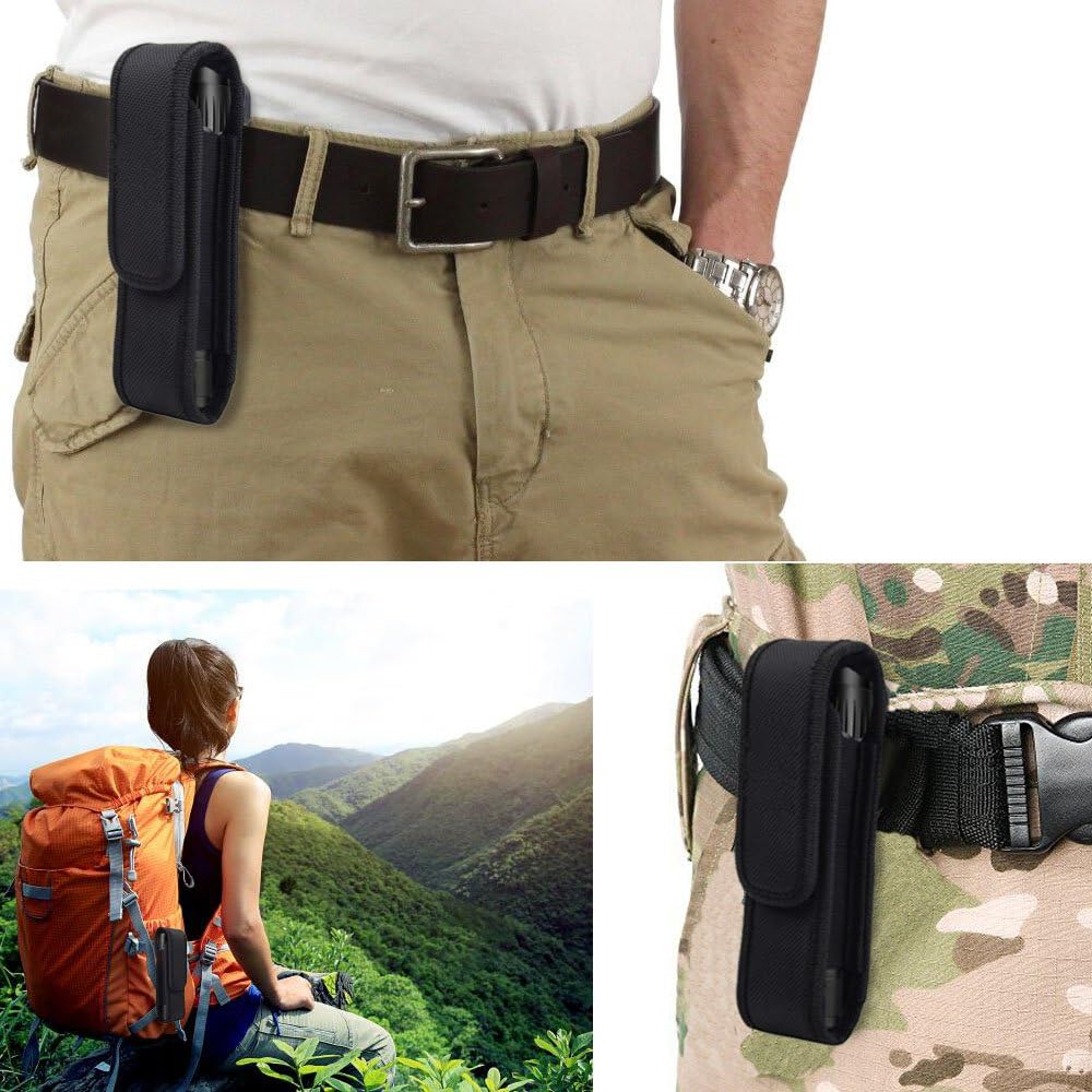 2 Pcs Flashlight Holster Pouch Holder Flash Light Belt Carry Case for 5"-7" Tactical with Stretch Capability