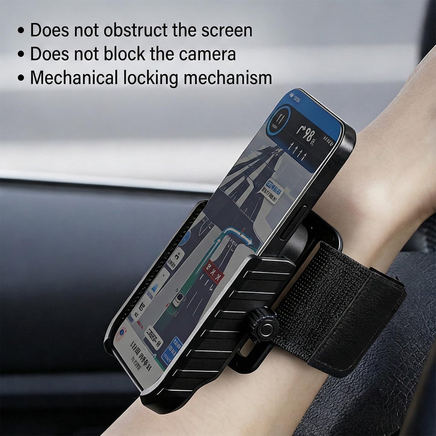 2-in-1 Wrist & Arm Phone Holder, 360° Rotatable Universal Sports Mount for Running Cycling Gym. Compatible 4.7-7.2 in Smartphones, Hands-Free Navigation, Live Streaming Workout