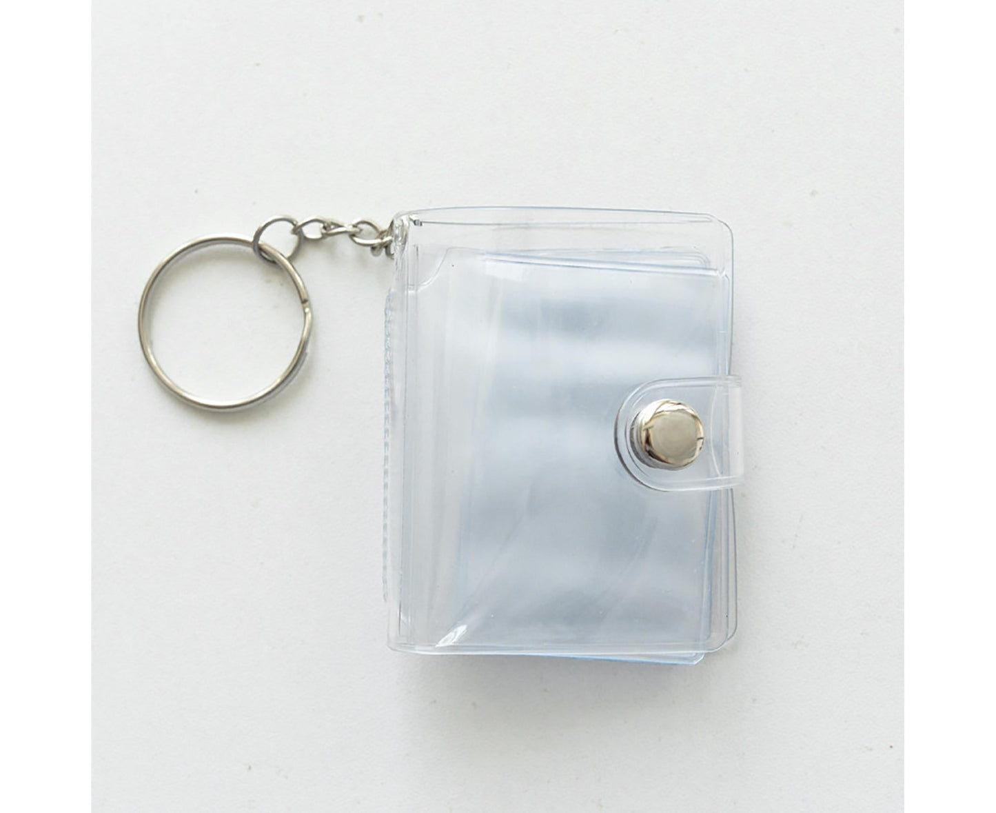 Mini Photo Album Flip Page Sequins Transparent Snap Hanging Ring 16 Pockets Card Photo Holder Memory Giftlear
