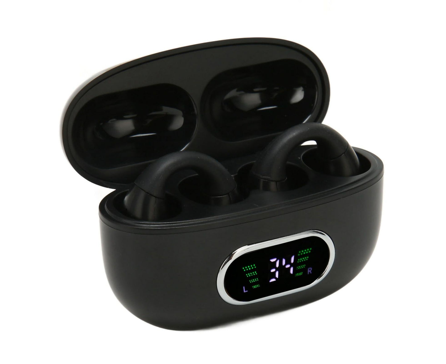 Bluetooth Translator Earphone 144 Languages Stereo Clip On Translation Earbuds with Charging Case for Android IOS Black