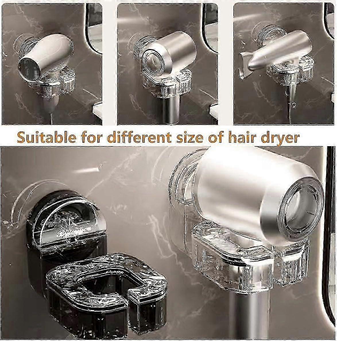 No-Punch Wall Mounted Hair Dryer Bracket Stand Holder
