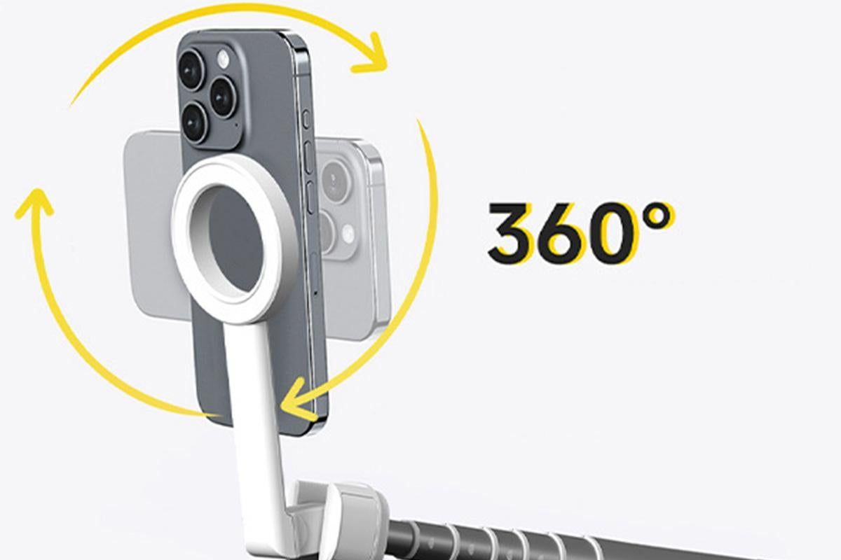 Selfie Stick Tripod 360-degree Rotatable Tripod for iPhone Android - White