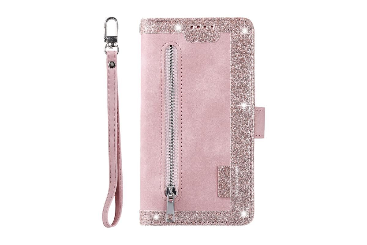 for iPhone 15 Series Case Leather Wallet Flip Cover -Pink /iPhone 15 Pro