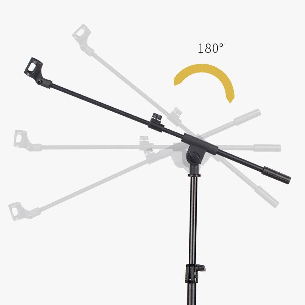 Universal Metal Mic Stand with Adjustable Height and Mic Clips