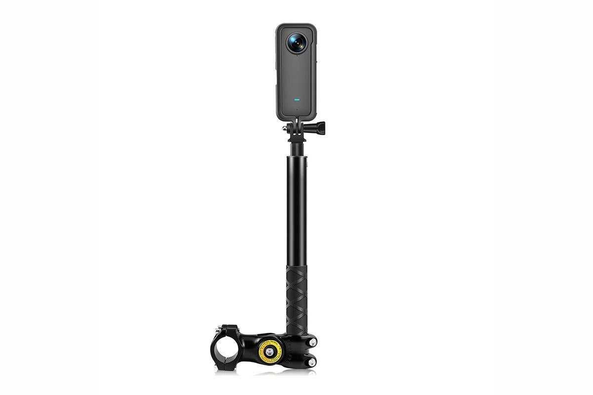Bike Motorcycle Handlebar Camera Mount with Extendable Pole for GoPro Insta360 X3 Action Cameras