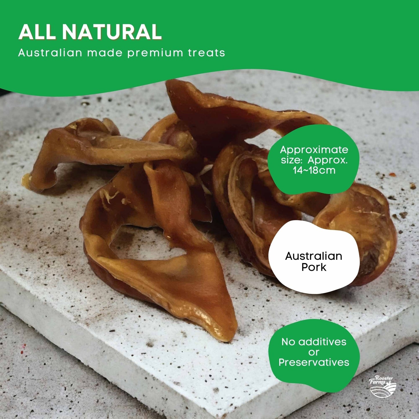 1Kg Dog Treat Pig Ear Strips - Dehydrated Australian Healthy Puppy Chew