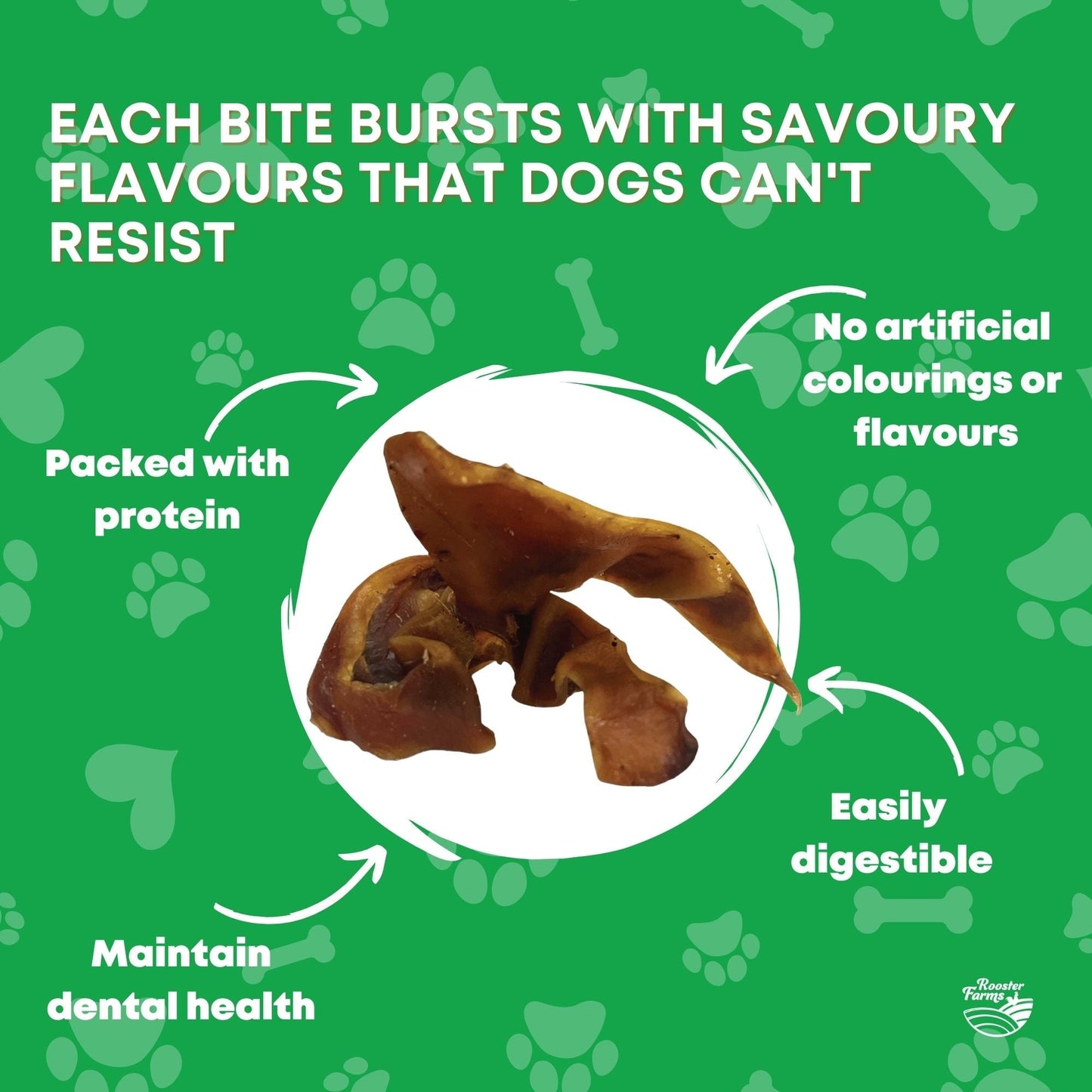 1Kg Dog Treat Pig Ear Strips - Dehydrated Australian Healthy Puppy Chew