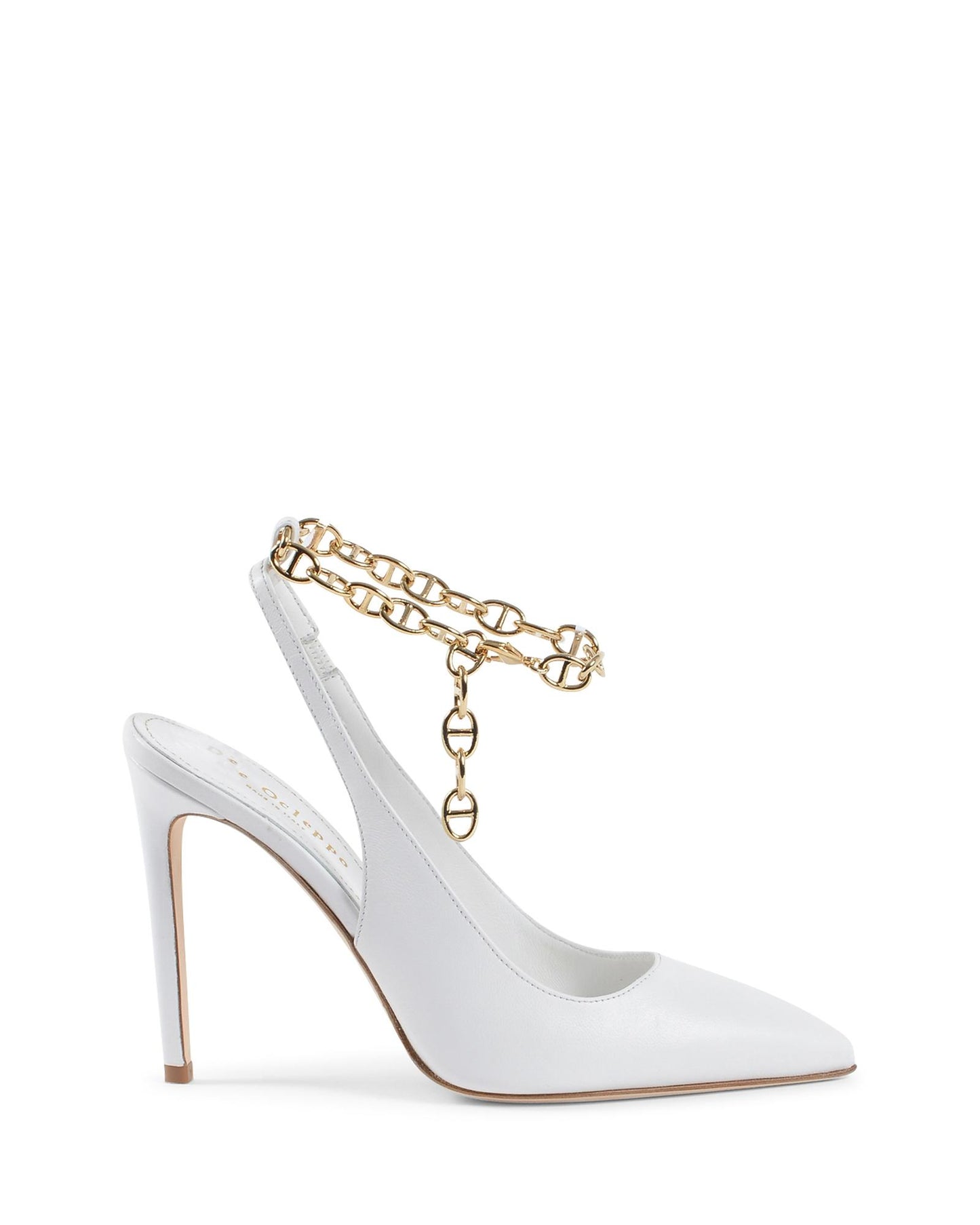 Gold Chain Embellished Decollete Pump - 39.5 EU