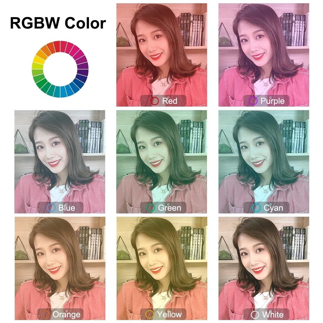 Dimmable 6.2 Usb Rgbw Led Ring Light With Cold Shoe Tripod & Remote