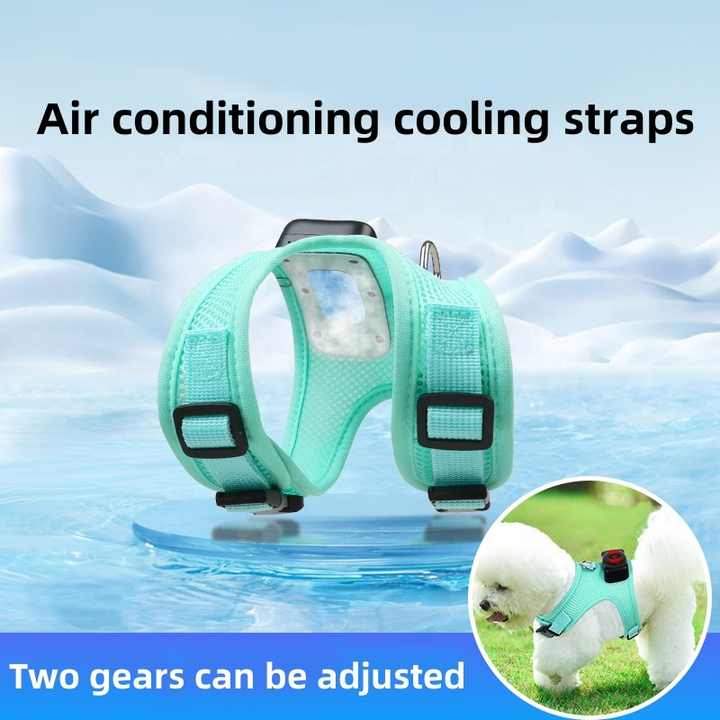 Size M Pink Pet Cooling Harness LED Lights & Leash - Summer Relief for Small Dogs and Cats