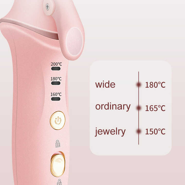 Black Mini Cordless Hair Curler with Adjustable Heat Settings and USB Charging