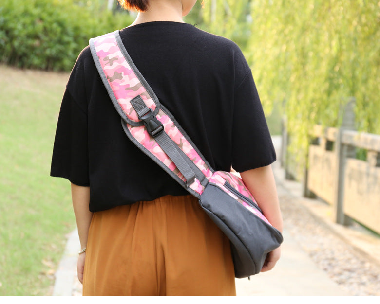 Size L Pink Lightweight Single Shoulder Pet Sling Bag - Stylish Durable Oxford Fabric Carrier