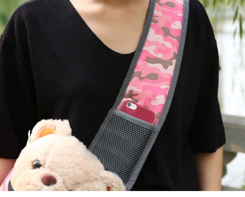 Size S Yellow Dog Pattern Lightweight Single Shoulder Pet Sling Bag - Stylish Durable Oxford Fabric Carrier