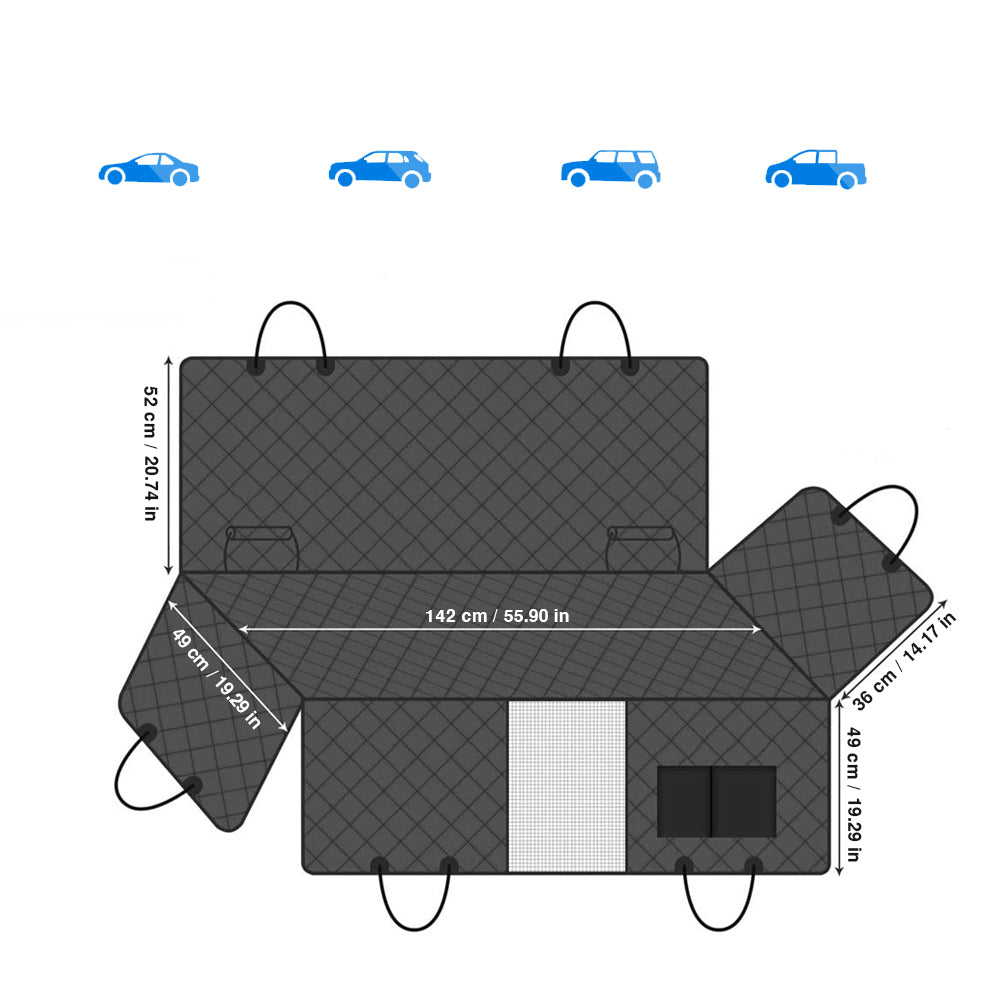 Waterproof Durable Non-Slip Pet Car Seat Protector with Mesh - SEKSI