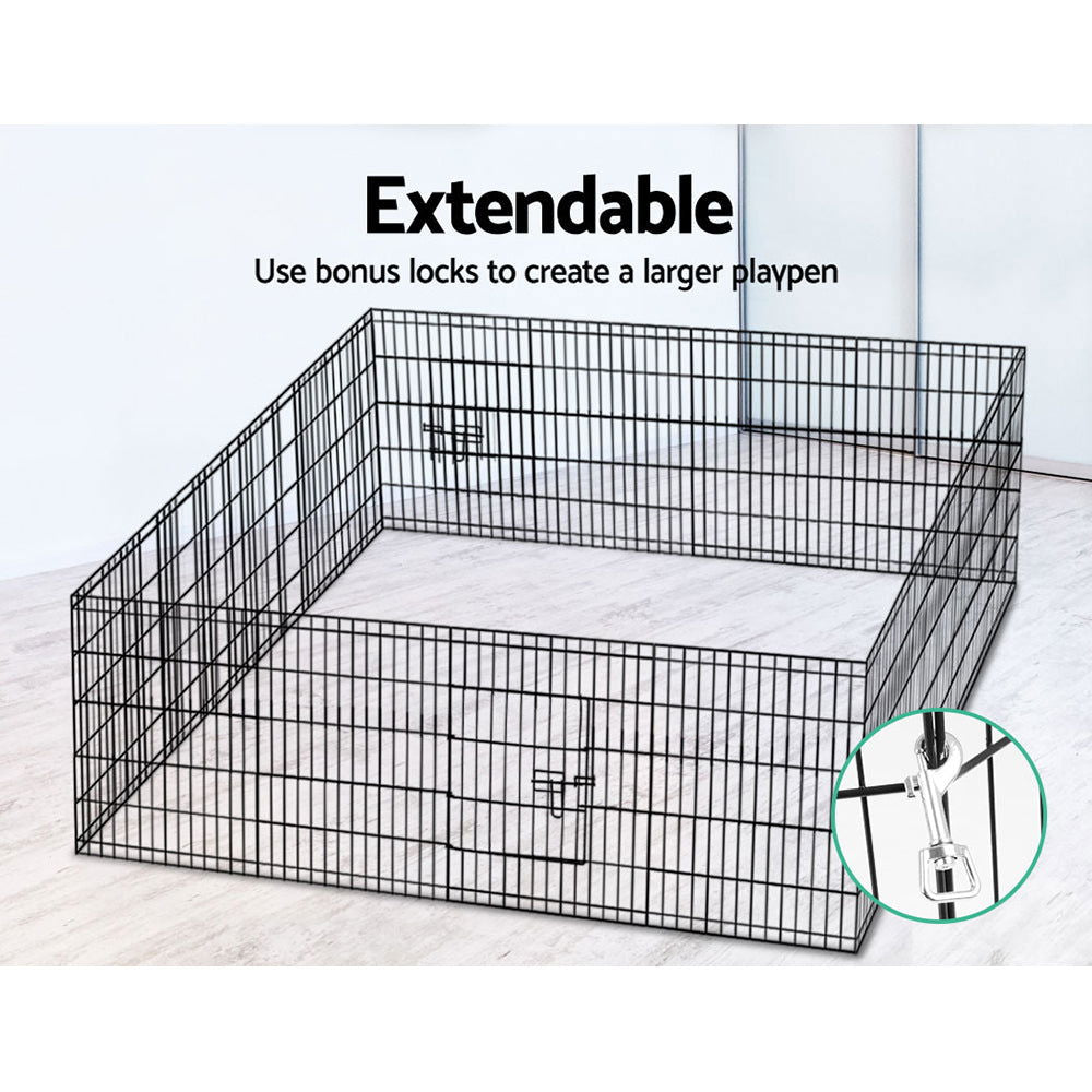 i.Pet 30" 8 Panel Dog Playpen Pet Fence Exercise Cage Enclosure Play Pen - SEKSI